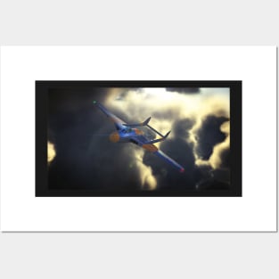 de haviiland Vampire breaking through the clouds at dusk Posters and Art